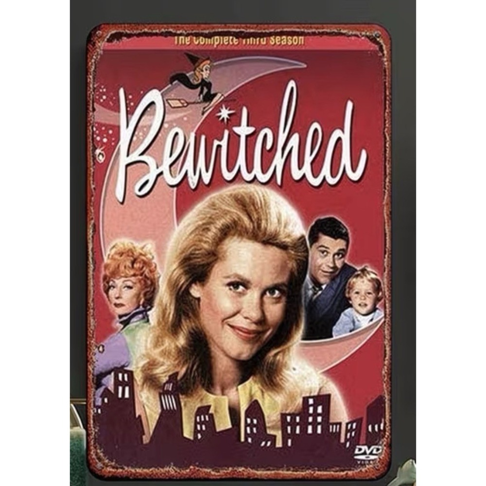 New 8x12 Bewitched Metal Wall Sign Tin TV Retro Decor Vintage Den Bar Movie Room